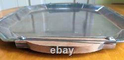 Christofle Gallia Silver Plate Tea Set Coffee 6118 6119 Art Deco Tray Wood Handl