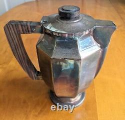 Christofle Gallia Silver Plate Tea Set Coffee 6118 6119 Art Deco Tray Wood Handl