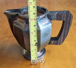 Christofle Gallia Silver Plate Tea Set Coffee 6118 6119 Art Deco Tray Wood Handl