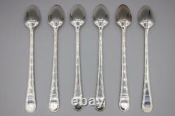 Christofle Hotel Perles Silverplate Iced Tea Spoons Set of 12 7 1/8