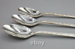 Christofle Hotel Perles Silverplate Iced Tea Spoons Set of 12 7 1/8