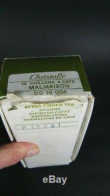 Christofle MALMAISON Set 12 TEA or COFFEE SPOONS Silver Plated UNUSED with BOX