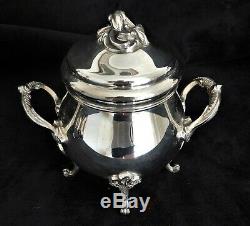Christofle MARLY Tea Set Teapot Coffee Pot Sugar Creamer French Silver Plate