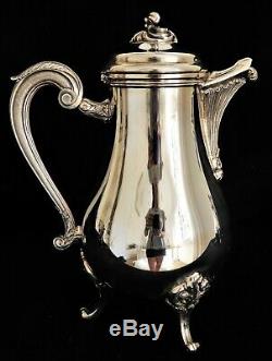 Christofle MARLY Tea Set Teapot Coffee Pot Sugar Creamer French Silver Plate