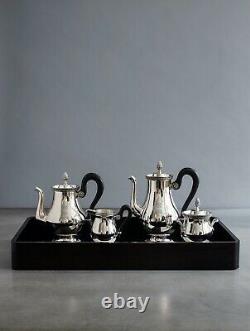 Christofle Malmaison Coffee, Tea, Creamer & Sugar Set