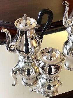 Christofle Malmaison Silver Plated Coffee And Tea Set Of 4 Pcs Excellent