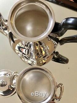 Christofle Malmaison Silver Plated Coffee And Tea Set Of 4 Pcs Excellent