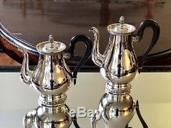 Christofle Malmaison Silver Plated Coffee And Tea Set Of 4 Pcs Excellent