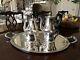 Christofle Malmaison Silver Plated Coffee And Tea Service With Tray
