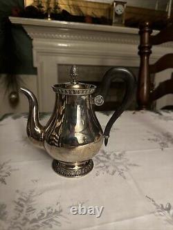 Christofle Malmaison Silverplate Ebony Tea Pot Excellent