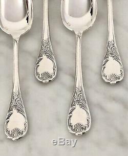 Christofle Marly Silver Plated Coffee Tea Spoons Set Of 12 Pcs In Box