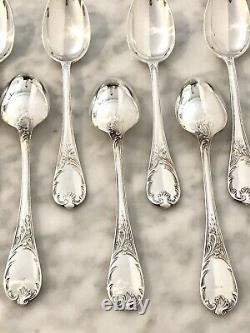 Christofle Marly Silver Plated Coffee/tea Set Of 12 Spoons In Original Box