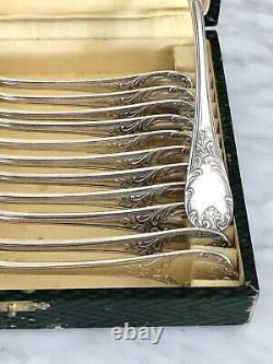 Christofle Marly Silver Plated Coffee/tea Set Of 12 Spoons In Original Box