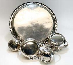 Christofle Orfevre French 950 Silver & Mixed Metal Japonism Tea Set c1880