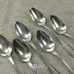 Christofle Silver Plated Cutlery Teaspoons Tea Spoons CHINON Set of 6 Antique