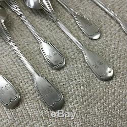 Christofle Silver Plated Cutlery Teaspoons Tea Spoons CHINON Set of 6 Antique