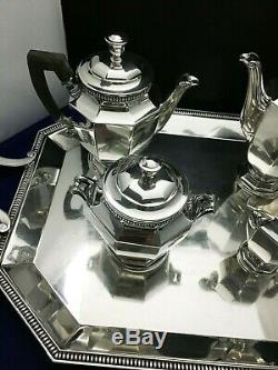 Christofle Silverplate Tea Set Gallia Pattern with Matching Tray Please Read Desc