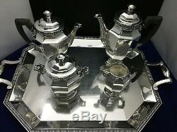 Christofle Silverplate Tea Set Gallia Pattern with Matching Tray Please Read Desc