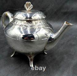 Christofle Teapot Tea Pot Vintage French Art Nouveau Silver Plated Clover Leaf