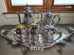 Christopher Wren By Wallace Silverplate Tea & Coffee Service 6 Pcs Set