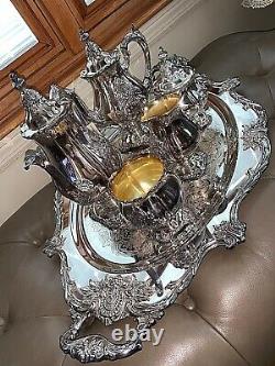 Christopher Wren By Wallace Silverplate Tea & Coffee Service 6 Pcs Set