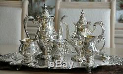 Christopher Wren By Wallace Silverplate Tea & Coffee Service Set 6 Pcs Set