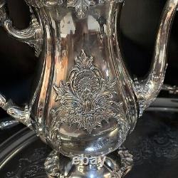 Christopher Wren Wallace Silverplate 5 Piece Coffee Tea Pot Creamer Sugar w Tray