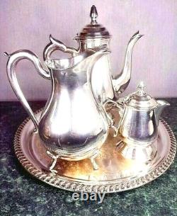 Coffee Tea Silver Full Service Set Tray Pot Pitcher Creamer Vintage William Adam