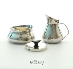 Cohr Danish 1950's Tea & Coffee Pot Water Pitcher Cream Sugar Tray Silverplate