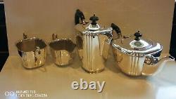 Collectable VINTAGE Antique Art Deco 4PC Epns silver plated tea set makers LR S