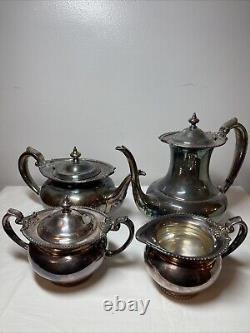 Community Georgian Gadroon Silver Plate Tea Set Coffee Service Vintage 5-Piece