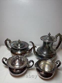Community Georgian Gadroon Silver Plate Tea Set Coffee Service Vintage 5-Piece