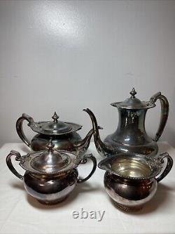 Community Georgian Gadroon Silver Plate Tea Set Coffee Service Vintage 5-Piece