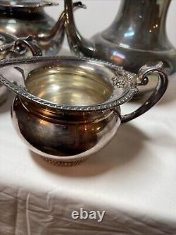 Community Georgian Gadroon Silver Plate Tea Set Coffee Service Vintage 5-Piece