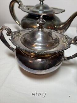 Community Georgian Gadroon Silver Plate Tea Set Coffee Service Vintage 5-Piece