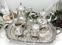 Countess Oneida / Webster Wilcox Tea Set Silver Plated 5 piece set