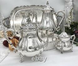 Countess Oneida / Webster Wilcox Tea Set Silver Plated 5 piece set