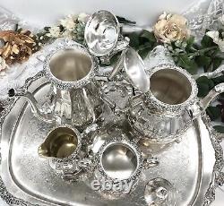 Countess Oneida / Webster Wilcox Tea Set Silver Plated 5 piece set