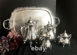 Countess Oneida / Webster Wilcox Tea Set Silver Plated 5 piece set