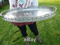 Country House Large 21.5 Vintage Viners Silver Plated Drinks / Tea Serving Tray