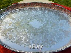 Country House Large 21.5 Vintage Viners Silver Plated Drinks / Tea Serving Tray