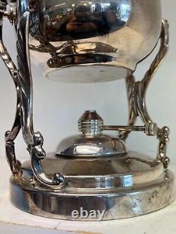 Crown BSC Birmingham Silver On Copper Tilting Teapot & Stand Warmer (with Extras)