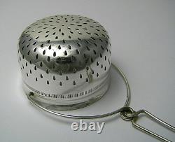 DERBY SILVER PLATED TEA STRAINER TEAPOT SPOUT STRAINER Derby Silver Plate Co
