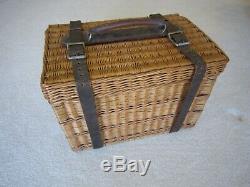 DREW & SONS EN ROUTE WICKER & SILVERPLATE TEA / PICNIC SET Automobilia c1910