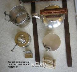 DREW & SONS EN ROUTE WICKER & SILVERPLATE TEA / PICNIC SET Automobilia c1910