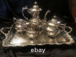 Derby Silver Company #1690 5pc Coffee Tea Service Set Dated 1902