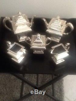 Derby Silver Company #2607 5pc Coffee Tea Silver Plate Set