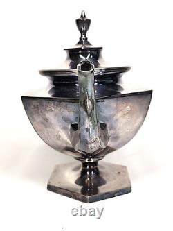 Derby Silver Plate Co. Tea Pot #1642 Hollowware Geometric Hexagon Art Deco