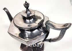 Derby Silver Plate Co. Tea Pot #1642 Hollowware Geometric Hexagon Art Deco