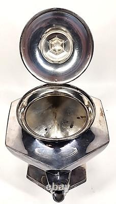 Derby Silver Plate Co. Tea Pot #1642 Hollowware Geometric Hexagon Art Deco